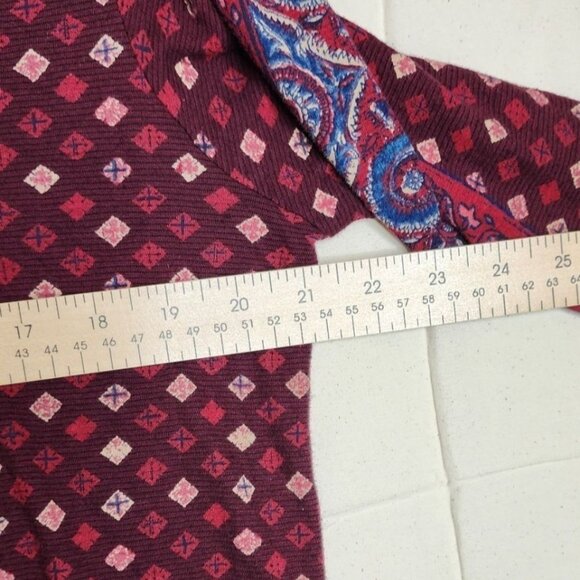 Lucky Brand Geometric Print‎ Long Sleeve Shirt size Large Maroon - Picture 7 of 9